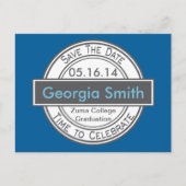 ヴィンテージスタイルの看板 Save The Date 卒業式 案内ポストカード (正面)