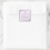 ヴィンテージスタイルの石鹸と化粧品ラベルライトピンク スクエアシール (バッグ)