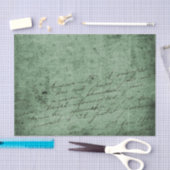 ヴィンテージスタイルの緑の背景での手書き 薄葉紙 (クラフト)