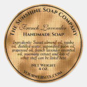 ヴィンテージスタイルの織り込みゴールド箔石鹸化粧品 ラウンドシール (正面)