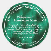 ヴィンテージスタイルの織り込み緑色ホイル石鹸化粧品 ラウンドシール (正面)