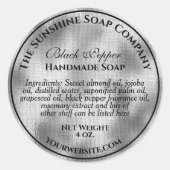ヴィンテージスタイルの織り銀箔石鹸化粧品ラベル ラウンドシール (正面)
