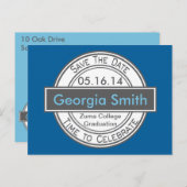 ヴィンテージスタイルの署名の卒業日の保存 案内ポストカード (正面/裏面)