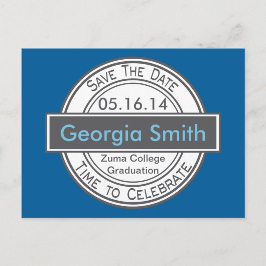 ヴィンテージスタイルの署名の卒業日の保存 案内ポストカード (正面)