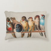 ヴィンテージスタイルの羽 アクセントクッション (正面)