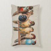 ヴィンテージスタイルの羽 アクセントクッション (正面(垂直))