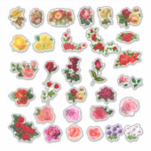 ヴィンテージスタイルの花が美しい シール (正面)