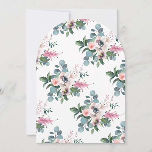 ヴィンテージスタイルの花のクリスチャン母親の祝福 招待状 (裏面)