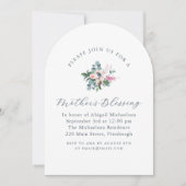 ヴィンテージスタイルの花のクリスチャン母親の祝福 招待状 (正面)