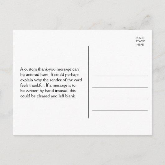 ヴィンテージスタイルの花の「ありがとう!」ポストカード ポストカード (裏面)