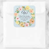 ヴィンテージスタイルの花モノグラム ブラッシュ ピーチ イエロー スクエアシール (バッグ)