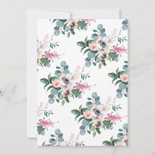 ヴィンテージスタイルの花束 ブライダルシャワー招待状 案内状 (裏面)