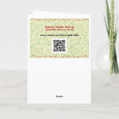 ヴィンテージスタイルの花柄クリスマスオーナメントアートピンク カード (裏面)