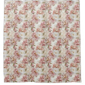 ヴィンテージスタイルの花柄シャワーカーテン シャワーカーテン (正面)