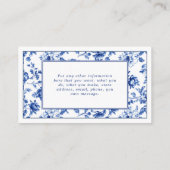 ヴィンテージスタイルの花柄デルフト陶芸社交お礼メッセージ エンクロージャーカード (裏面)