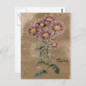 ヴィンテージスタイルの花 ポストカード (正面/裏面)