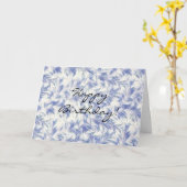 ヴィンテージスタイルの葉の模様の誕生日カード カード (黄色い花)