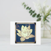 ヴィンテージスタイルの蓮の花の写真ポストカード ポストカード (スタンド正面)