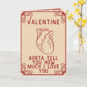 ヴィンテージスタイルの解剖学的なハート 面白いバレンタイン カード (黄色い花)