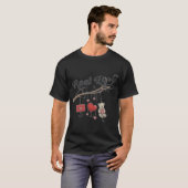 ヴィンテージスタイルの釣りイラスト Reel Love Fishing Illustration Tシャツ (正面フル)