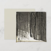 ヴィンテージスタイルの雪に覆われた森 ノートカード (正面/裏面)