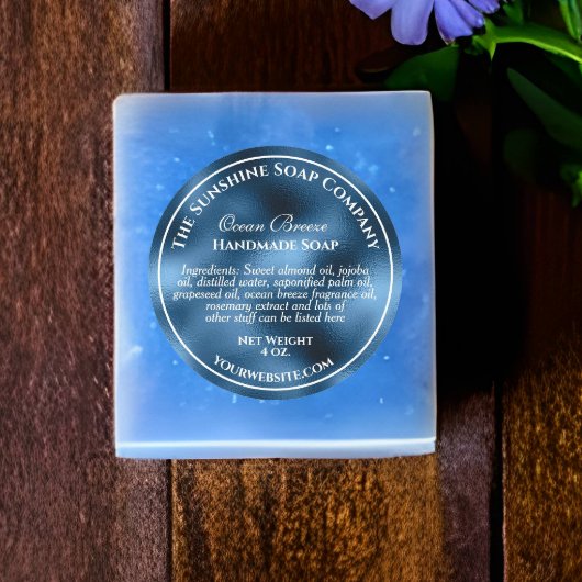 ヴィンテージスタイルの青い箔の石鹸化粧品 ラウンドシール