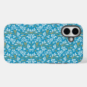 ヴィンテージスタイルの青い色の植物パターン  ケースM Case-Mate iPhoneケース (裏面 (横))