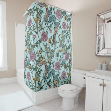 ヴィンテージスタイルの青い色の植物パターン