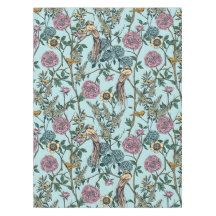 ヴィンテージスタイルの青い色の植物パターン