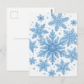 ヴィンテージスタイルの青い雪の結晶 ポストカード (正面/裏面)