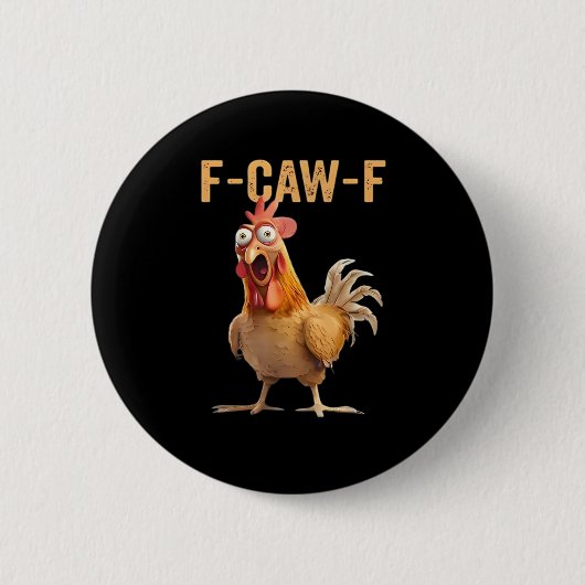 ヴィンテージスタイルの面白いニワトリのユーモアの引用 缶バッジ (正面)