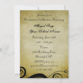 ヴィンテージスタイルの馬の飛躍 卒業式招待状 招待状 (裏面)