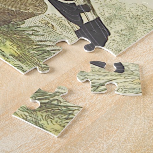 ヴィンテージスタイルの鳥描パズル ジグソーパズル (側面)