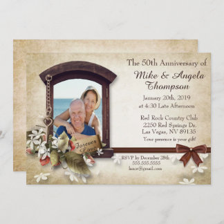 ヴィンテージスタイルの50周年招待状 招待状