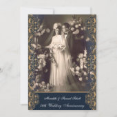 ヴィンテージスタイルの50周年結婚記念日 招待状 (正面)