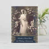 ヴィンテージスタイルの50周年結婚記念日 招待状 (スタンド正面)