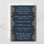 ヴィンテージスタイルの50周年結婚記念日 招待状 (裏面)