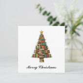 ヴィンテージスタイルの おしゃれで楽しい 本好きのための フラットホリデーカード シーズンカード (スタンド正面)