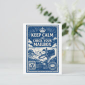 ヴィンテージスタイルの"Keep Calm"ポスト ポストカード (スタンド正面)