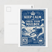 ヴィンテージスタイルの"Keep Calm"ポスト ポストカード (正面/裏面)