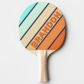 ヴィンテージスタイルはっきりしたレトロのストライピング 卓球ラケット (裏面)