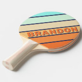 ヴィンテージスタイルはっきりしたレトロのストライピング 卓球ラケット (正面アングル)