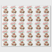 ヴィンテージスタイルは甘いクリスマスケーキを持っている ラッピングペーパー (フラット)