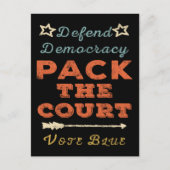 ヴィンテージスタイルは、裁判所をパックし、民主主義を守る ポストカード (正面)