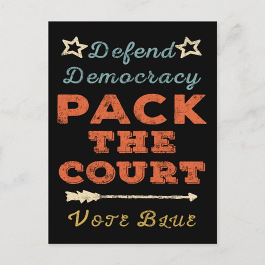 ヴィンテージスタイルは、裁判所をパックし、民主主義を守る ポストカード (正面)