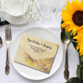 ヴィンテージスタイルひまわり黄色とクリームの写真 オールインワン招待状