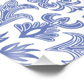 ヴィンテージスタイルほこりっぽい青と白結婚の ポスター (コーナー)