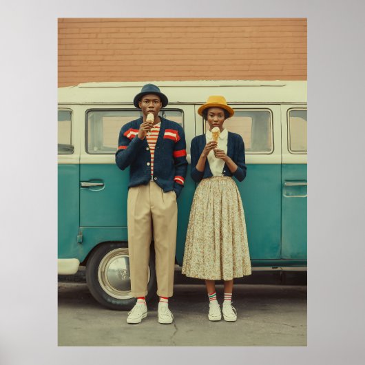 ヴィンテージスタイルアイスクリームモーメント ポスター (正面)