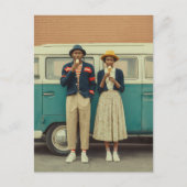 ヴィンテージスタイルアイスクリームモーメント ポストカード (正面)