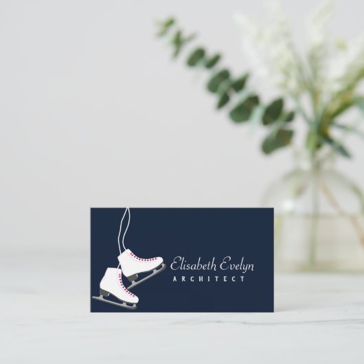 ヴィンテージスタイルアイススケートinホワイトyu87 名刺 (スタンド正面)